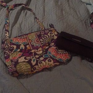 EUC Vera Bradley Plum Crazy crossbody & wallet